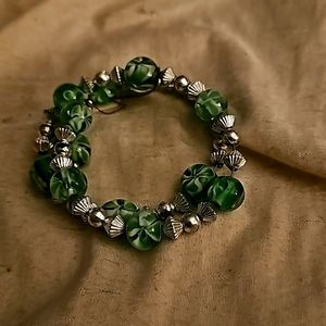 Green & Silver Memory Bracelet